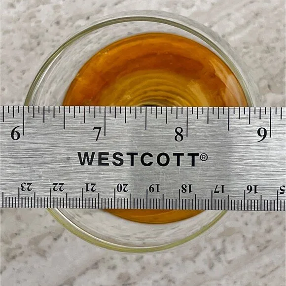 Vintage Schott Zwiesel Clear Wine Goblet With Amber Swirl Stem 5.5" Tall Glasswa - Picture 4 of 4